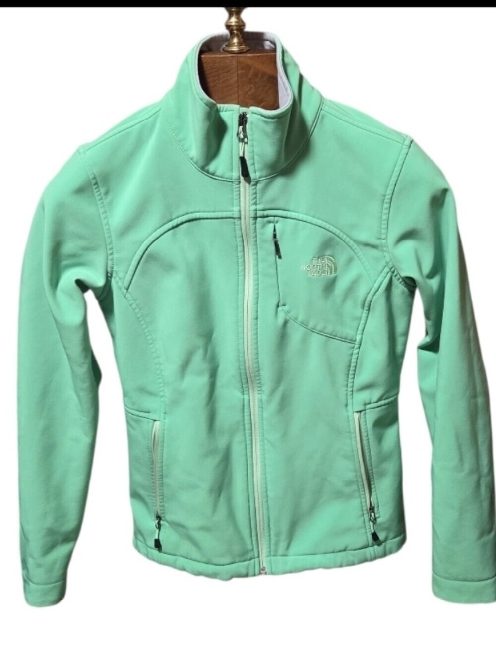 The North Face Womens Apex Bionic Soft Shell Jacket Green Size Small